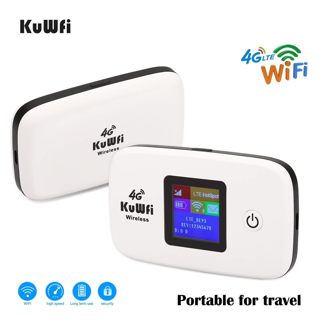 KuWFi KuWFi Mobile WiFi Hotspot and 2GB Prepaid 4G LTE SIM Card