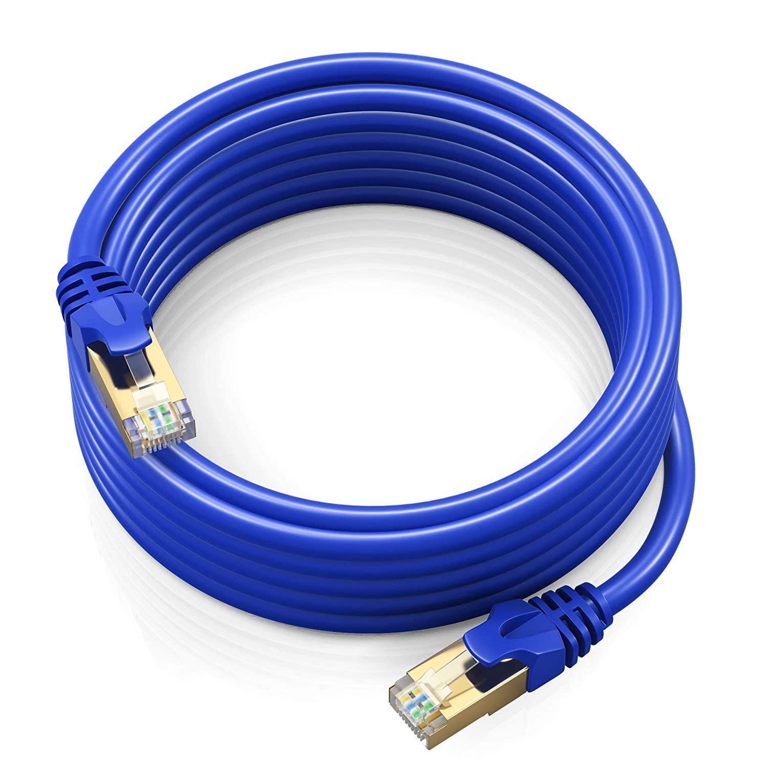 Maximm Cat 7 Ethernet Cable 75 ft - High-Speed Cat7 Internet & Network LAN Patch Cables, RJ45 Connectors - Perfect for Gaming, Streaming, and More (Blue)