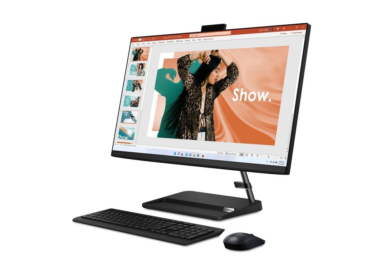 Lenovo Lenovo 2023 All-in-One Desktop | IdeaCentre AIO 3i | 27" 1920x1080 Touchscreen IPS | Intel i5-13420H 8-Core | 32GB DDR4 | 1TB SSD Windows 10 Pro | Wi-Fi 6 - Bluetooth 5.1-5.0MP Camera - Black
