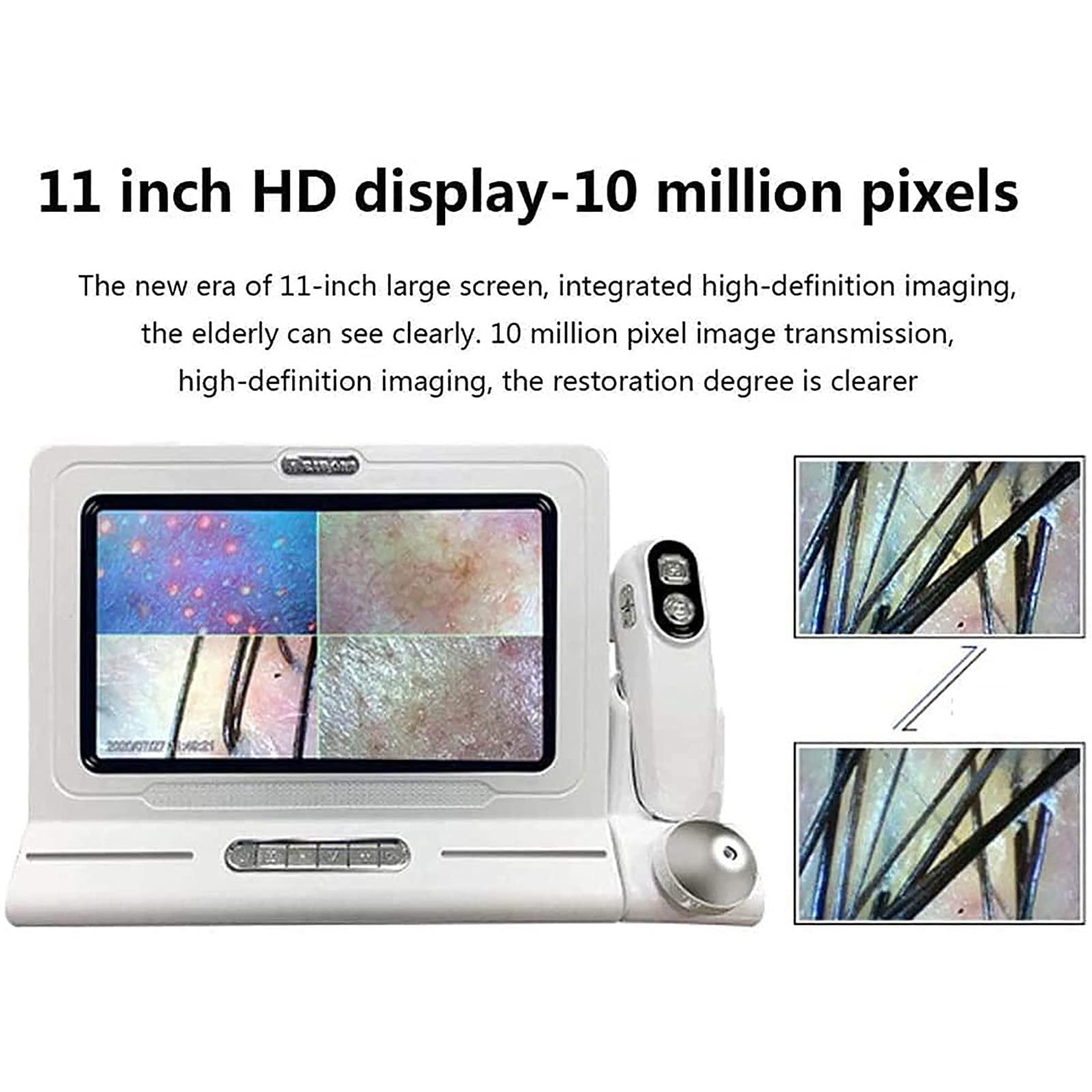 HDGRNCC HDGRNCC 11 Inch Hair Tester, Hair Skin Scalp Detector HD LCD Screen Microscope Tester Skin Scalp Detector Digital Microscope Skin Analyzer for