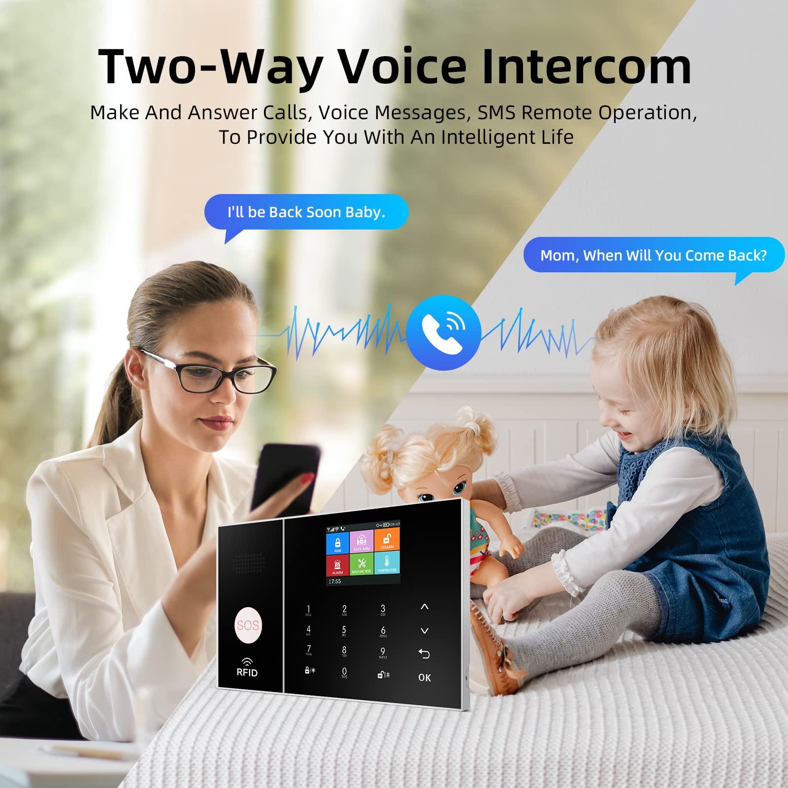 Clouree Clouree 4G Smart Home Security Alarm Kit, Wireless WiFi Home Alarm System with Siren, PIR Motion Sensor, Remote Controls, Window/Door Sensor, Support SMS Push/APP Linkage Alert (20 Pieces)