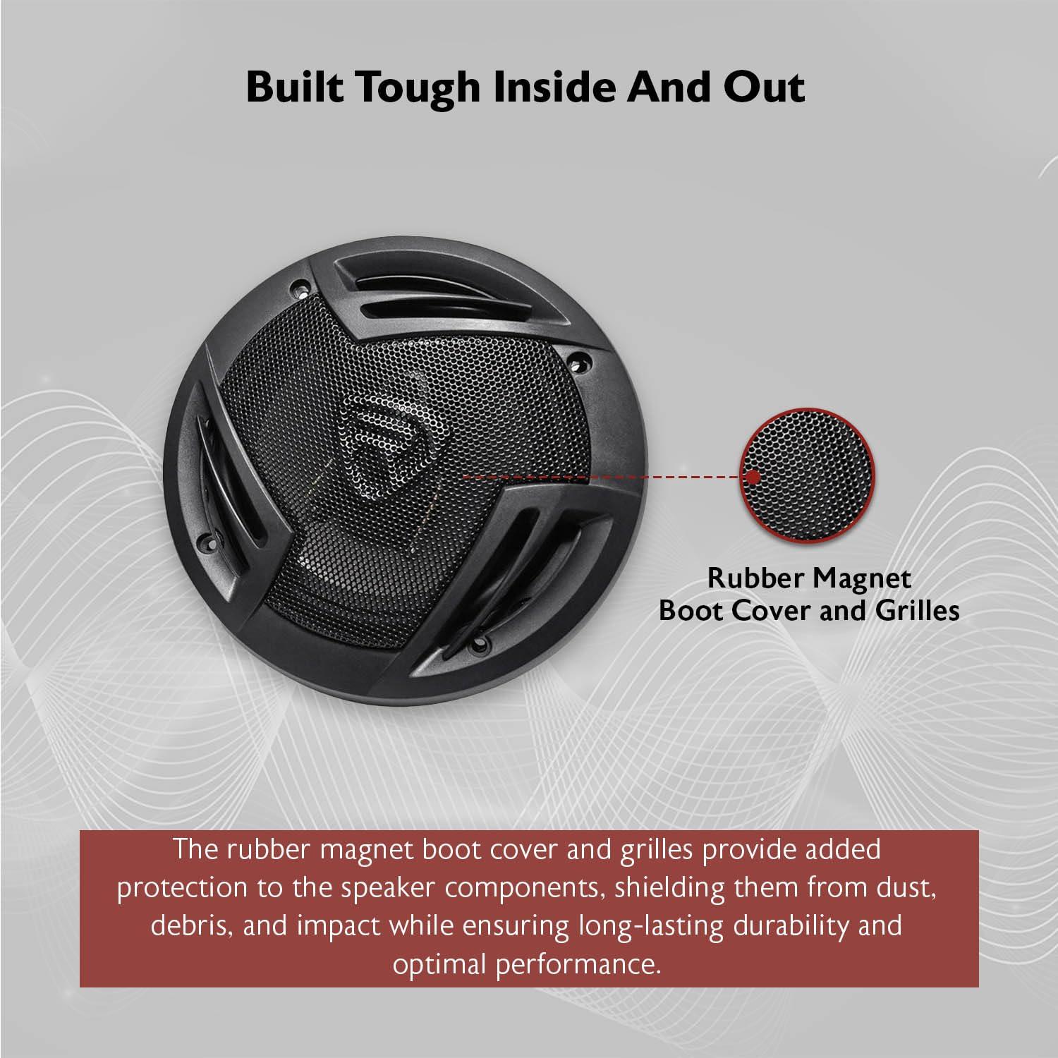 Rockville Rockville RV6.3A 6.5\" 3-Way Car Speakers, 750W, 4 Ohm, Polypropylene Woofer, Butyl Rubber Surround, With Grilles, CEA Compliant, Perfect for Car Audio