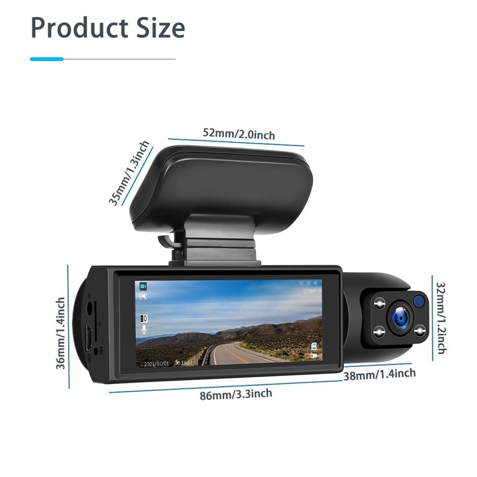 gemdwpw Enesy Car Dash Cam, Crashcam - 1080p HD Front & Rear Dashcam, Enesy Front & Rear Dash Cam, Sherum Dash Cam, Shirem Autopulsex Dash Camera for Cars Front and Rear, Dashcam Front and Rear Camera