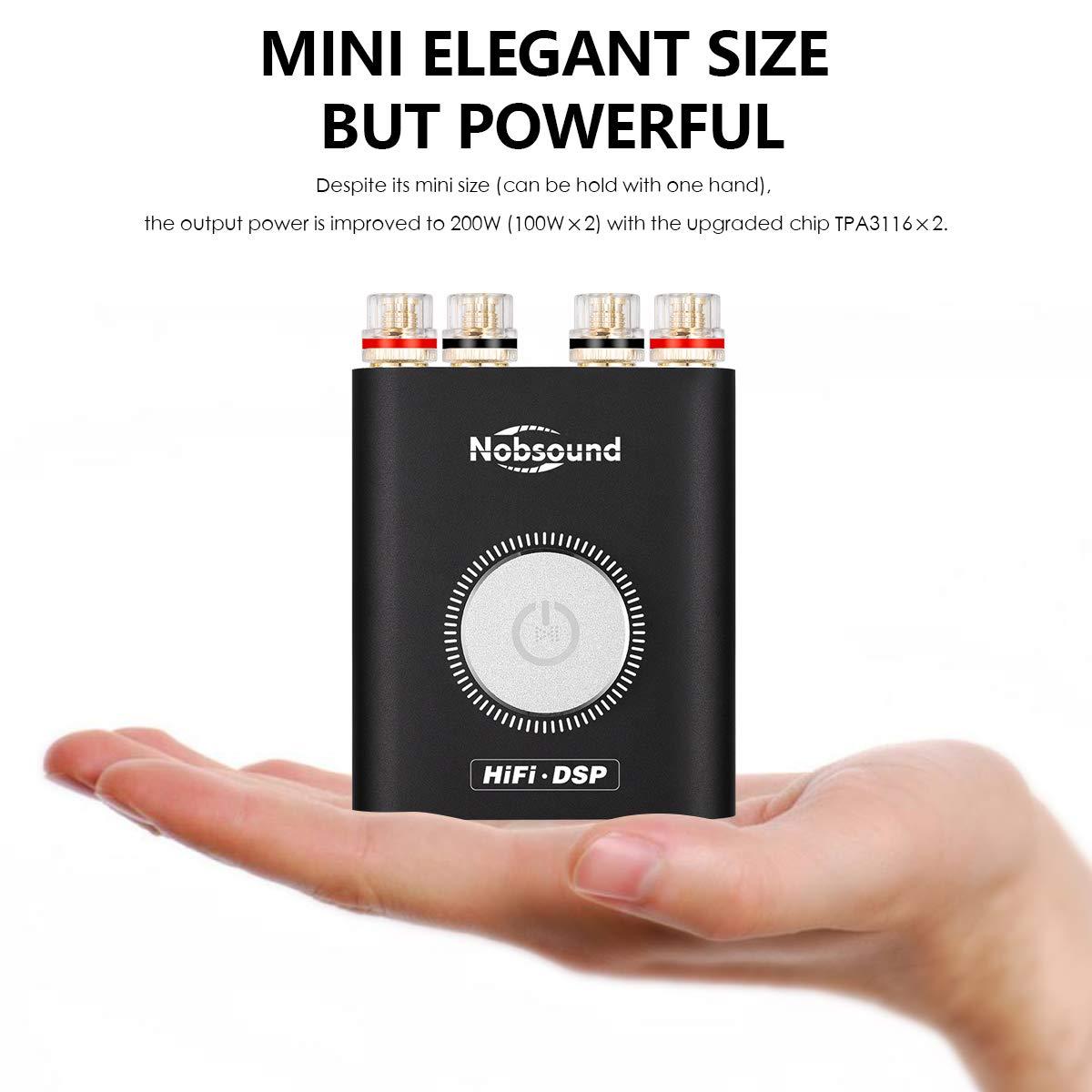 Douk Audio Nobsound NS-20G 200W Mini Bluetooth 5.0 Power Amplifier 2.0 Channel Wireless Receiver Hi-Fi DSP Stereo Headphone Audio Amp LED Display