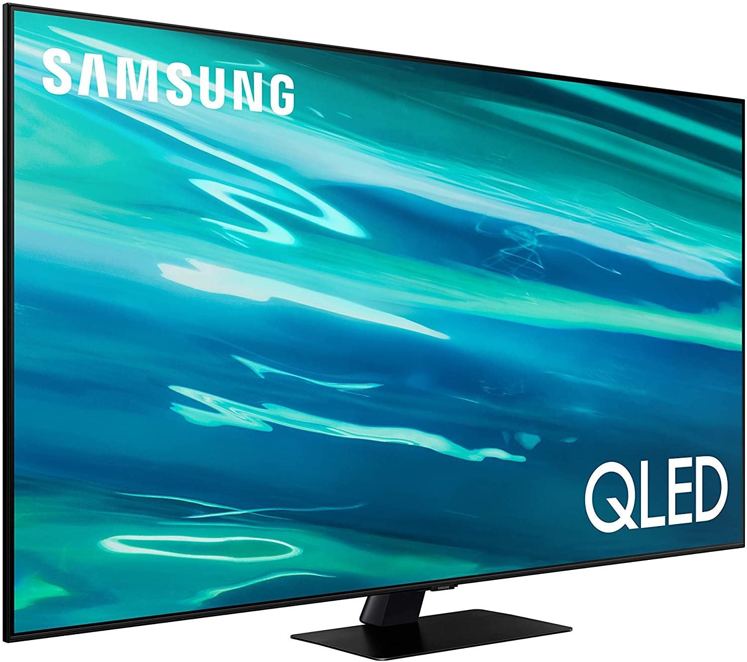 SAMSUNG SAMSUNG 55-Inch Class QLED 4K UHD Q80A Series Direct Full Array Quantum HDR 12x, 6 - 2.2.2CH 60W Speakers, Object Tracking Sound, Smart TV with Alexa Built-In (QN55Q80AAFXZA, 2021 Model)