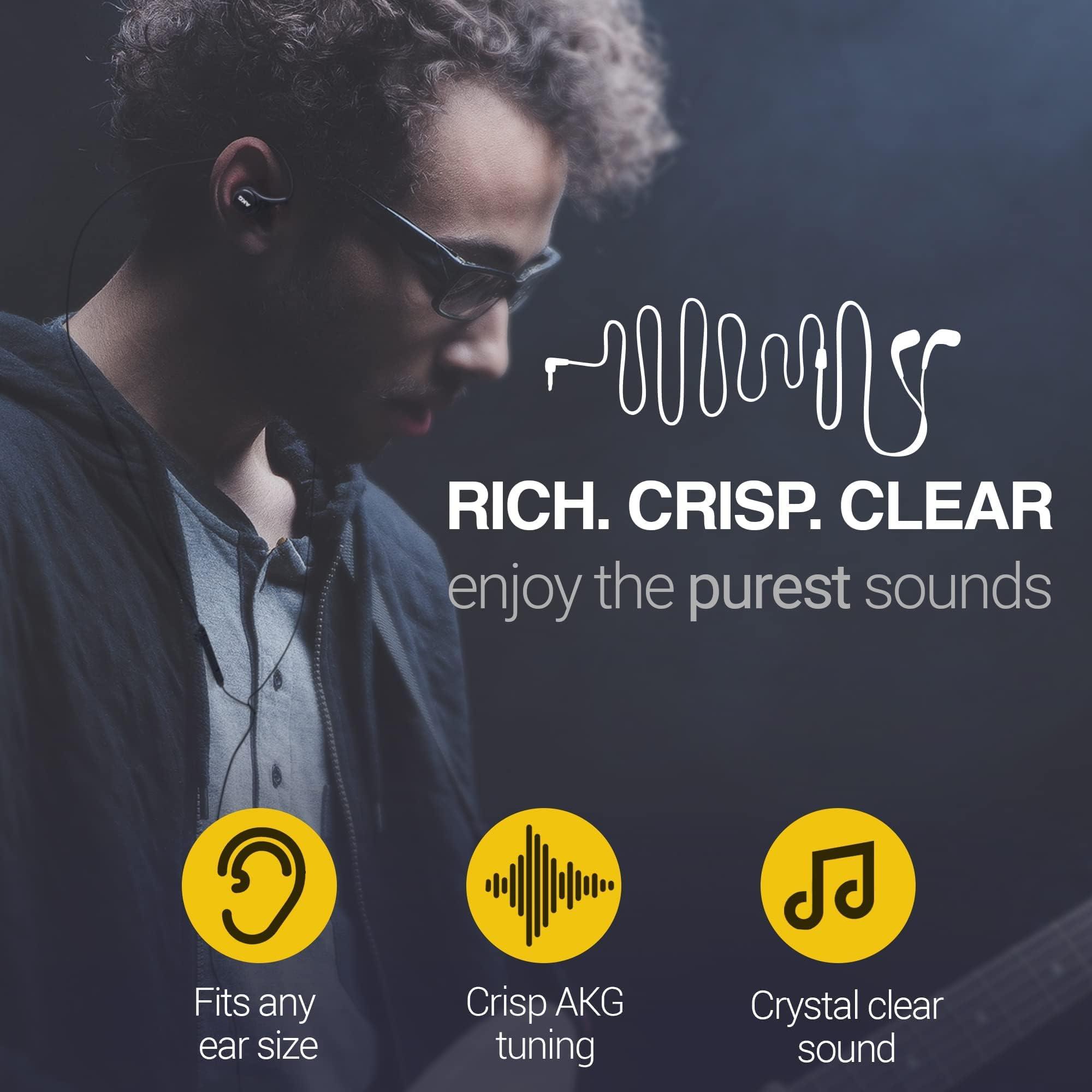 SAMSUNG SAMSUNG AKG Earbuds Original USB Type C in-Ear Earbud Headphones with Remote & Mic for Galaxy A53 5G, S22, S21 FE, S20 Ultra, Note 10, Note 10+, S10 Plus - Braided - includes Velvet Pouch - Black