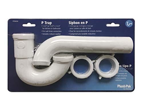 Plumb Pak Plumb Pak PP940W PlumPak P-Trap, 1-1/4 X 1-1/2 in, Plastic, Medium, White