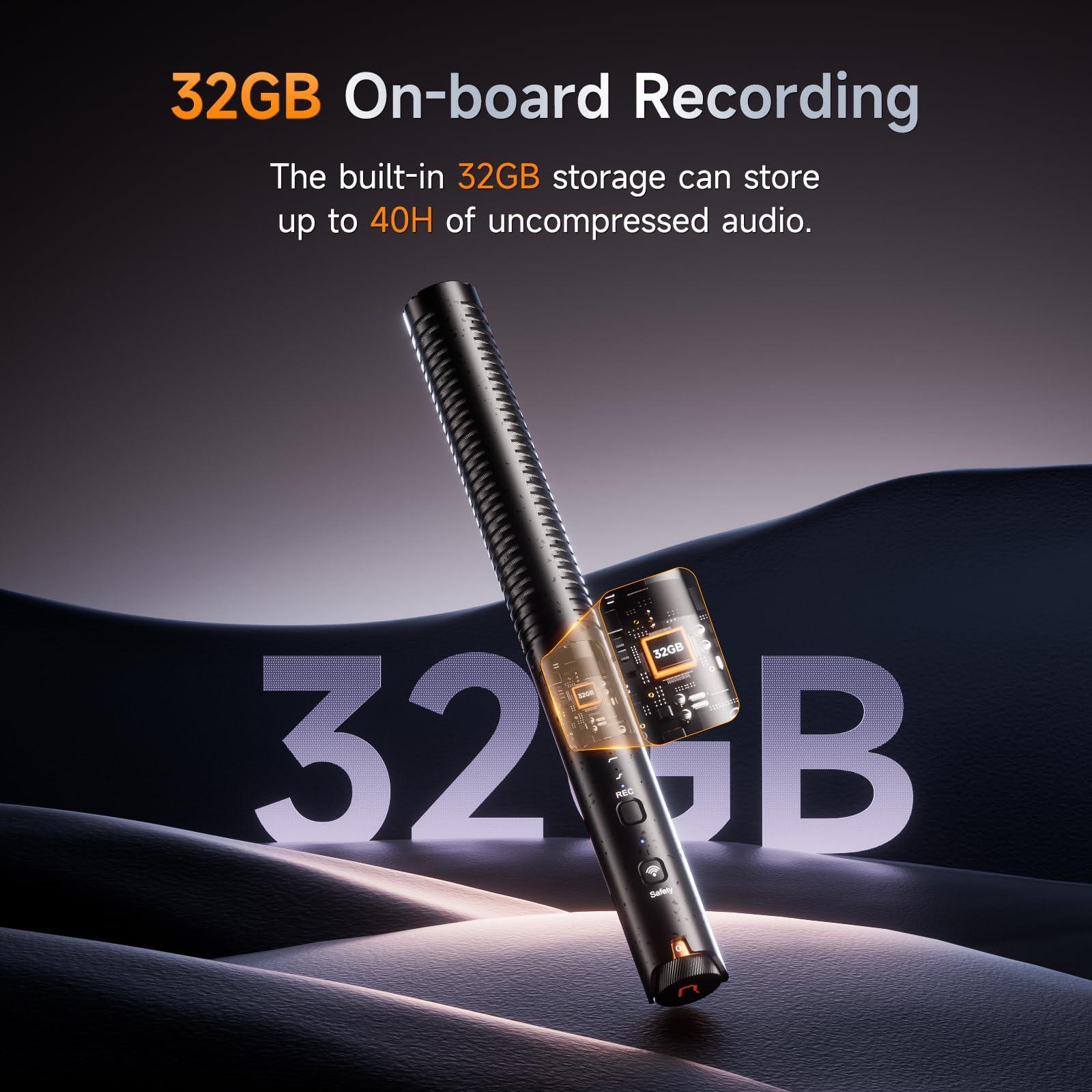 COMICA COMICA VM40 Shotgun Microphone 48kHz/32-bit Float Recording, Wired & Wireless Modes, 32GB Onboard Storage Compatible with Canon, Nikon, Sony Cameras & Camcorders for YouTube, Interviews & Filming