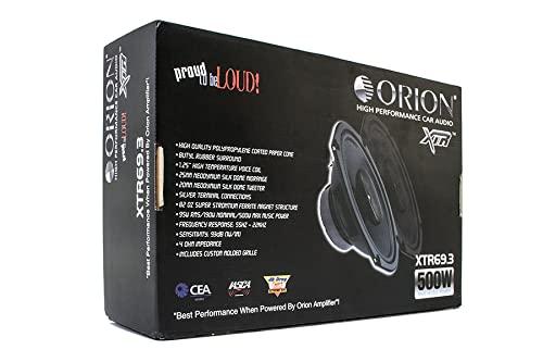 ORION Orion XTR Series XTR69.3 Coaxial Car Audio Speakers - 6\" x9, 3-Way Speakers, Full Range, 500W, 4 Ohms, Easy Installation, Polypropylene Cone W/Butyl Rubber Surround (Pair)
