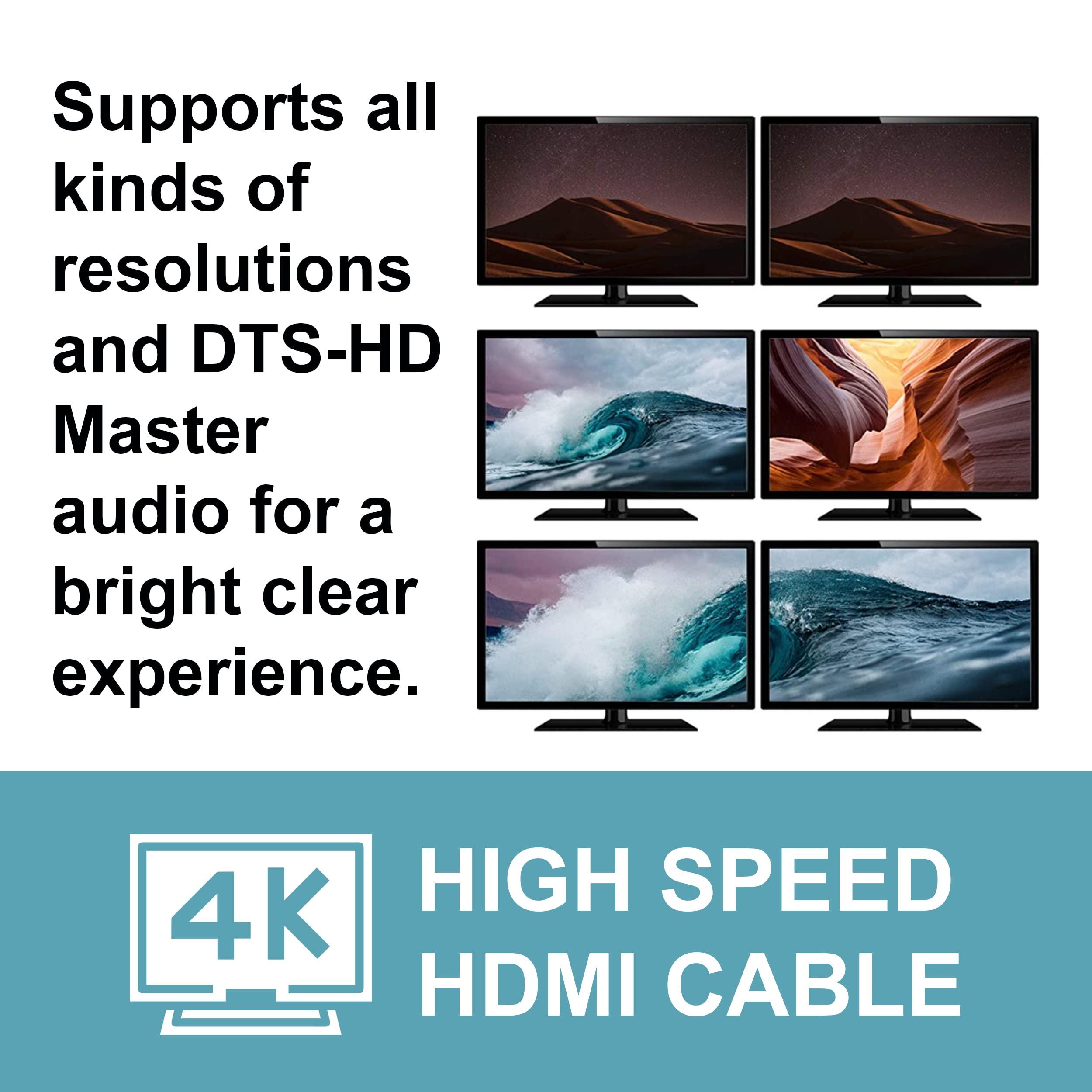 C2G Legrand - C2G Audio Video HDMI Cable, 4k High Speed HDMI Cable, Black HDMI Cable, 60 hz HDMI Cable, HDMI Cable 6 ft, 2 Pack, C2G 21001