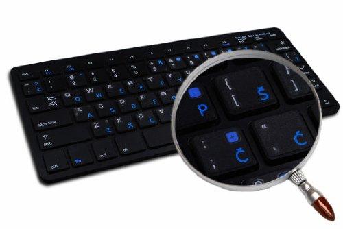 4Keyboard Croatian/Slovenian Apple Keyboard Labels Layout with Blue, Orange, RED OR White Lettering ON Transparent Background for Desktop, Laptop and Notebook (Blue)