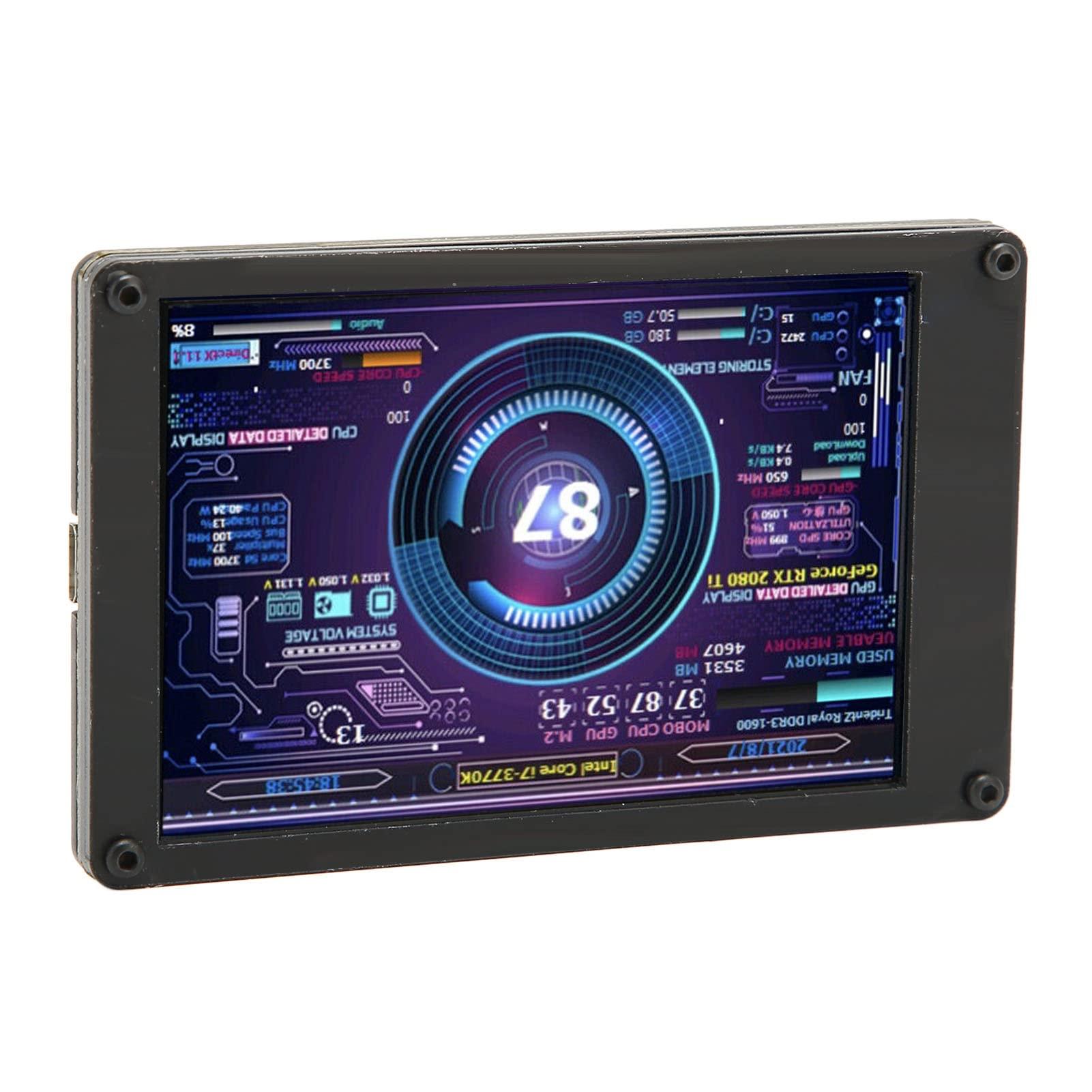 plplaaoo 3.5 Inch PC Sensor Panel Display,Computer Temp Monitor, Mini Screen Temperature Display PC CPU Data Monitor for PC CPU RAM Data, 360 Degree Rotation Sub Screen for Computer Case, Computer Temp Mo
