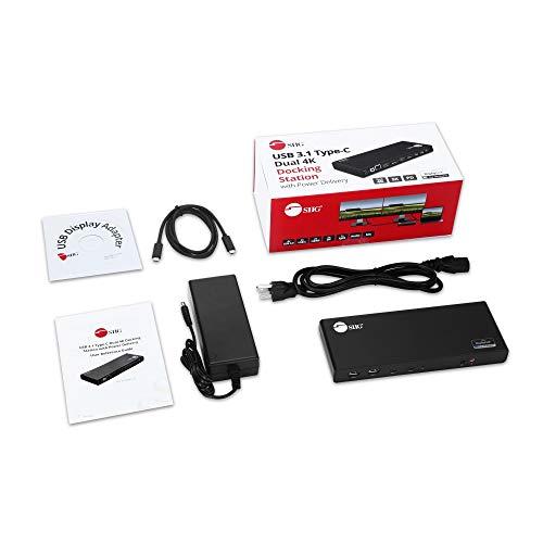 SIIG SIIG USB Type C Dual 4K Docking Station with 60W PD - Dual 4K@60Hz or Single 5K@60Hz Monitor Laptop Dock - DisplayLink - 2 HDMI 2 DisplayPort, 4 USB 3.0 Ports, 2 Type C Ports, Gigabit Ethernet Port
