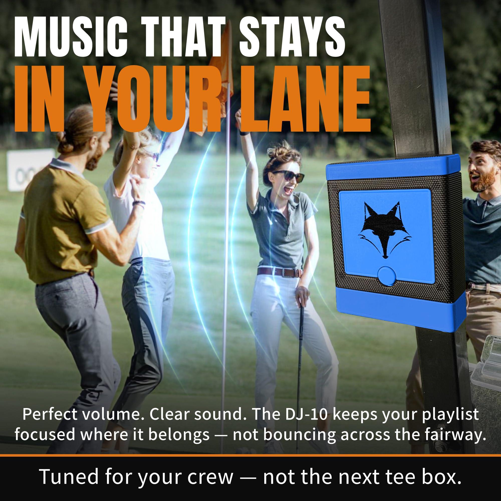 DESERT FOX GOLF Desert Fox DJ-10 Wireless Golf Speaker - Bluetooth Speaker Built Specifically for Golf - Magnetic Attachment to Golf Cart (Blue)