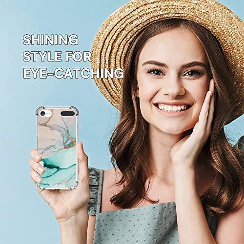 KANGHAR KANGHAR iPod Touch 7/6/5 Case, Marble Pattern with Screen Protector,Kickstand Ring Holder Soft TPU Bumper Shockproof Cover for iPod Touch 5th/6th/7th Generation