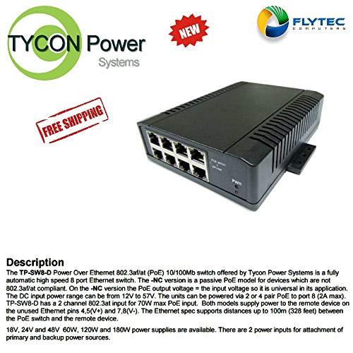 Tycon Power Systems Tycon Systems TP-SW8-NC 8 Port High Power POE Switch - 12-56V