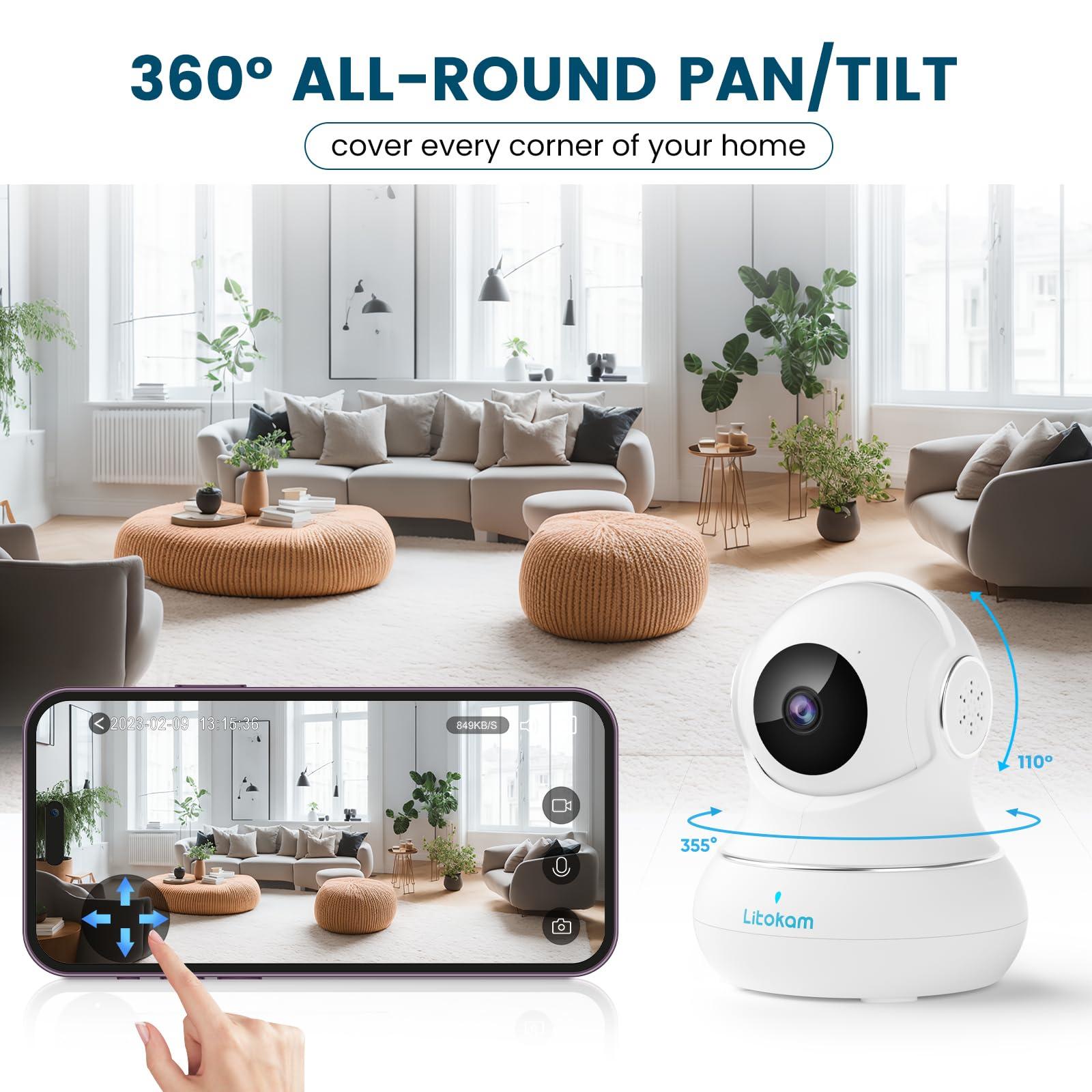 litokam litokam Bundle of 2.4G Indoor Security Camera & 5G WiFi Camera for Home Security