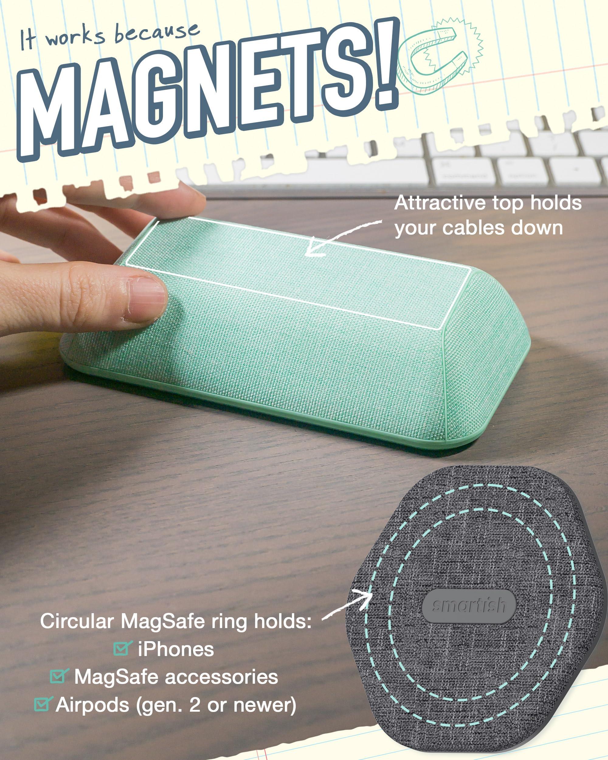 Smartish Smartish Bigger Cable Wrangler + Mountaineer MagSafe Wall Mount Bundle - Stick on Adhesive Phone Holder with Extra Strength Magnet for Apple MagSafe Accessories - Teal me More
