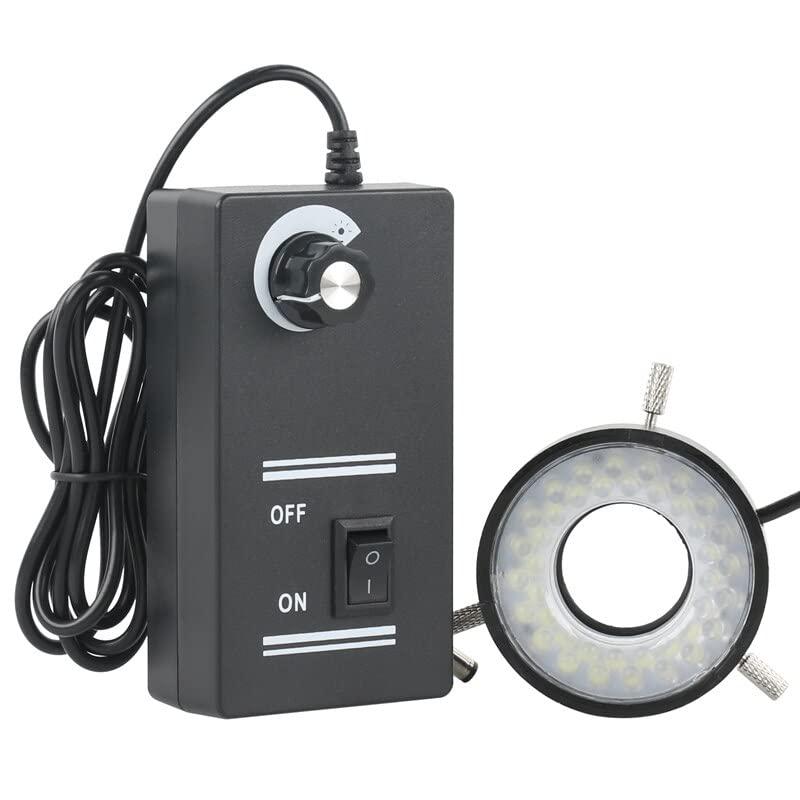 JUIYU JUIYU Microscope Accessories Kit 40 LED Ring Light Adjustable Stereo Microscope Lamp 28mm Thread Mount 46mm Connection Size Microscope Slides