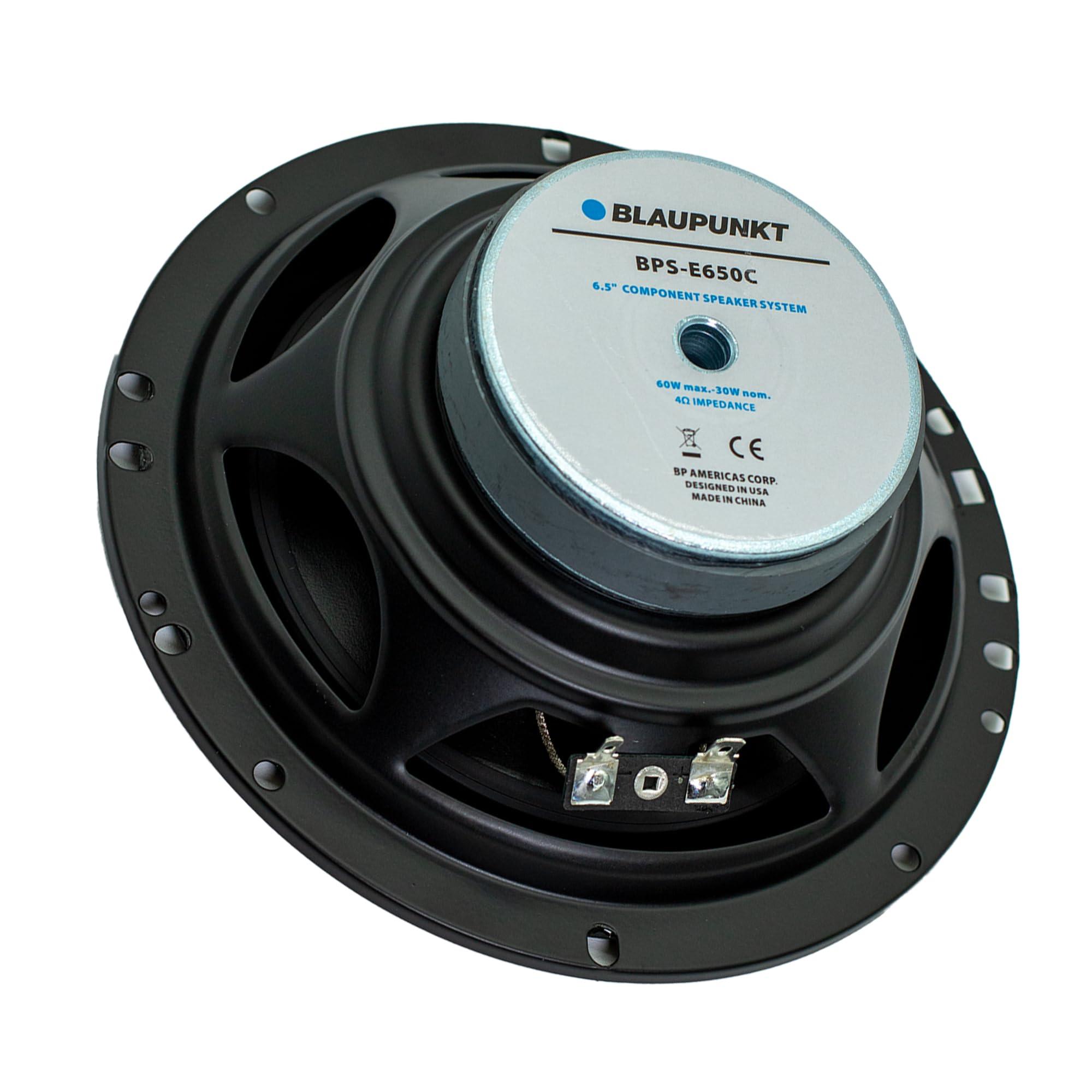 BLAUPUNKT BLAUPUNKT BPS-E650C 6.5\" 120W Component Car Speakers with Silk Dome Tweeters, High-Pass/Low-Pass Crossover, and Sleek Design