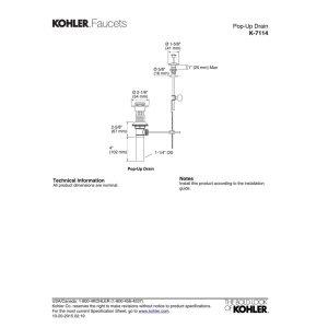 Kohler Pop-Up Lav Drain W/O Overflow Exposed