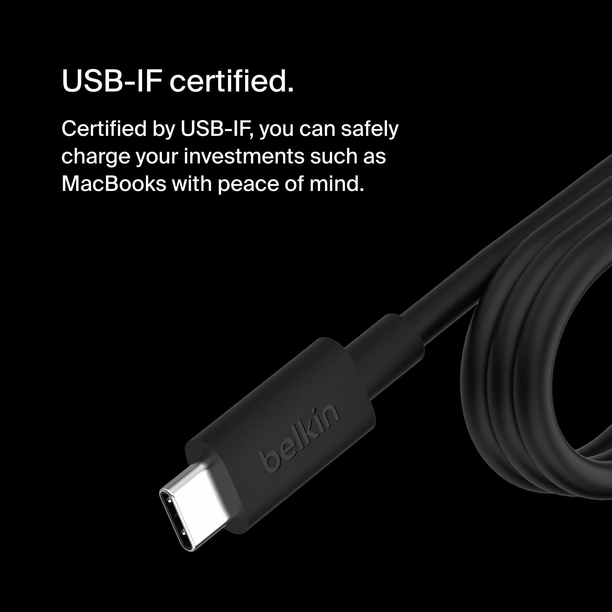 Belkin Belkin Connect 100W USB-C Core GaN Power Adapter, Fast-Charging Adapter w/Universal USB-C Compatibility, 100W Power Delivery, 8ft Power Cable for Gaming, MacBook Pro, PC Laptops, and Chromebook