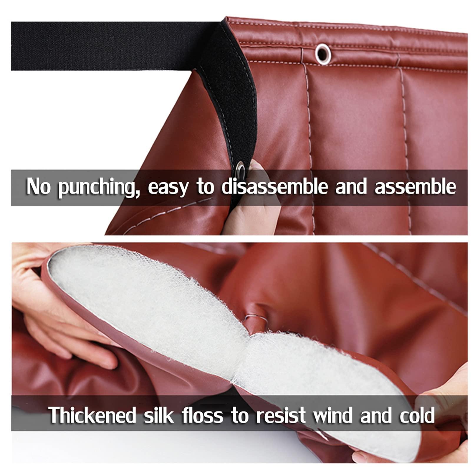 horv JJPSQHRV Soundproof Blanket Home Thermal Insulated PU Curtain Heavy Duty Blackout Window Treatment Room Divider Windproof Waterproof Doorway Covering for Living Room Garage Storm Door Patio Kitchen