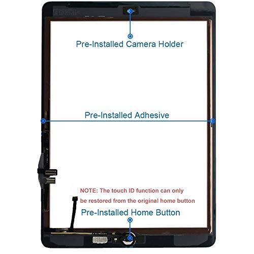 TSIOFO for iPad 6 (6th Gen 2018) A1893 A1954 Screen Replacement Glass Touch Digitizer Repair Kit with Home Button & Tools - Only for iPad 6 6th Generation (Black)