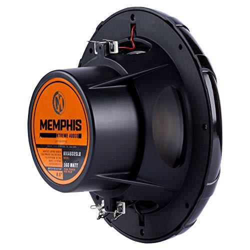 Memphis Audio Memphis Audio LED Marine Speaker Pack: 3 Pairs of MXA602SLB 6.5" Marine Grade Coaxial Speakers, Black with Blue LED