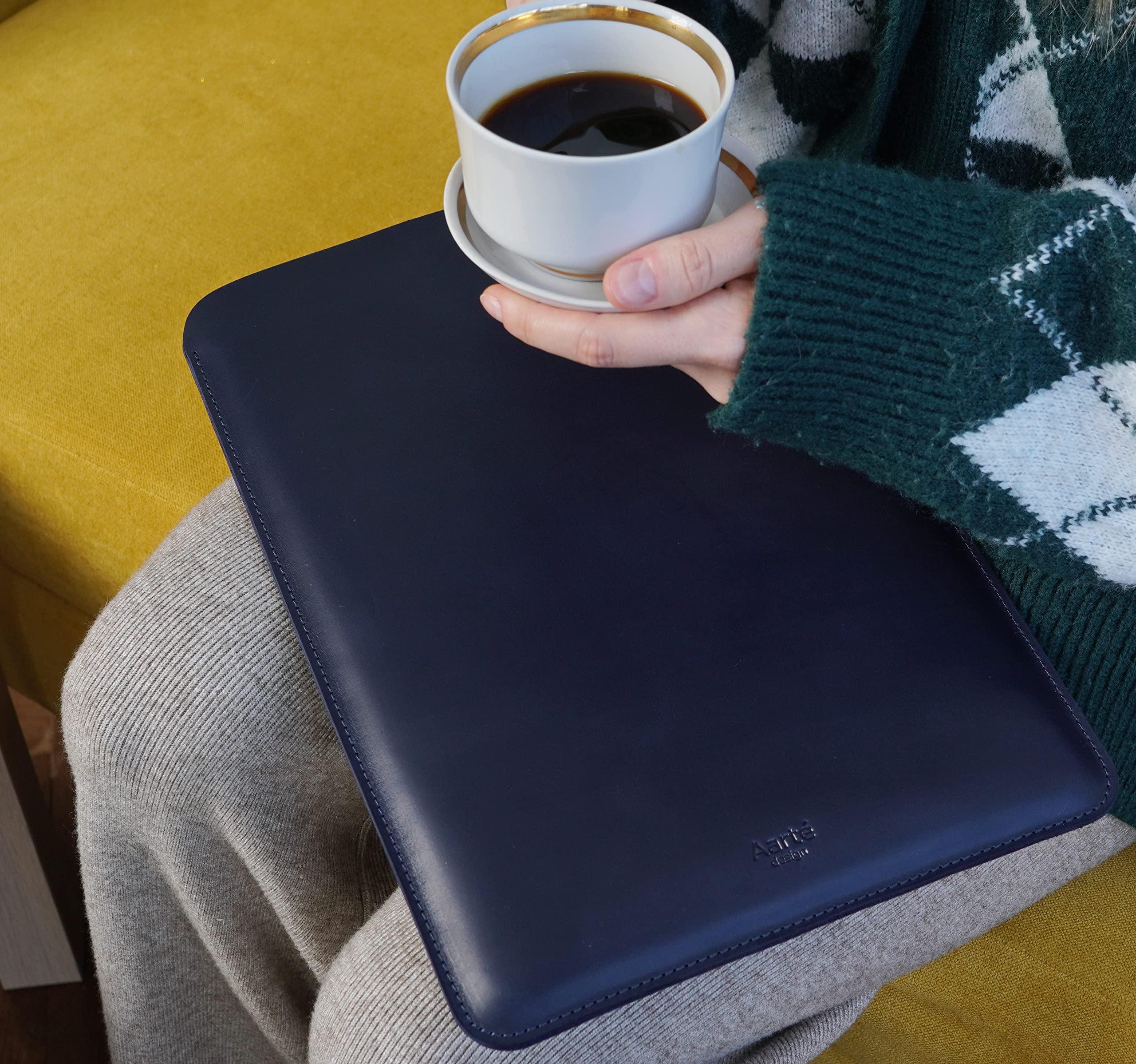 Aartedesign Aartedesign Genuine Vintage Leather Sleeve case for 13-inch MacBook Air/Pro 2018-2025 M1 M2 M3 A2337 A2179 A1932 / 13 MacBook Pro M1 M2 M3 /A2338 A2251 A2289 (2018-2025) (Vertical, Blue)