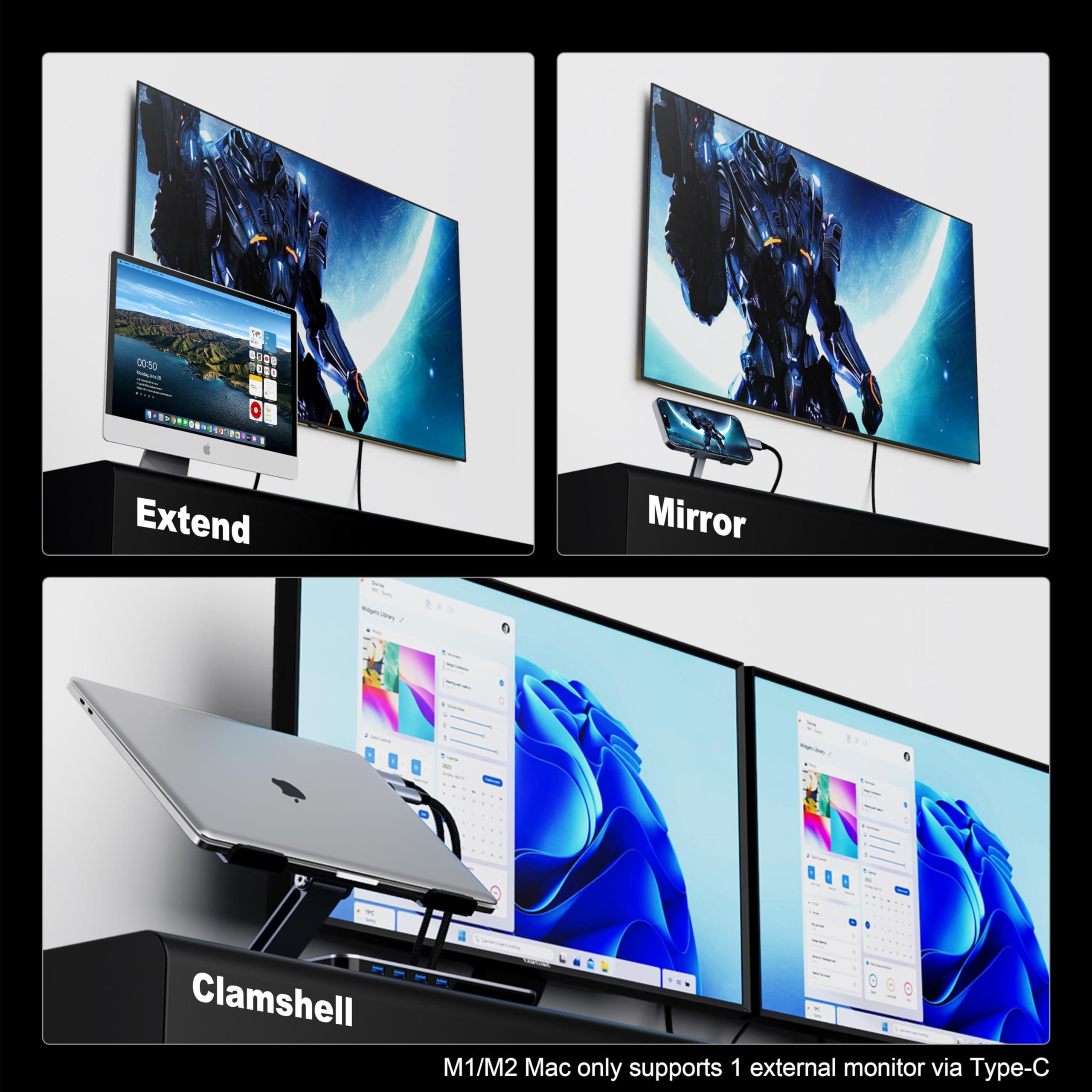 BENFEI BENFEI USB C to HDMI 6 Feet Cable [4K@60Hz, Aluminum Shell, Nylon Braided], USB Type-C to HDMI Cable [Thunderbolt 3/4/5] Compatible for MacBook Pro/Air/iPad Pro 2023/2022/2021/2020/2019, Gray