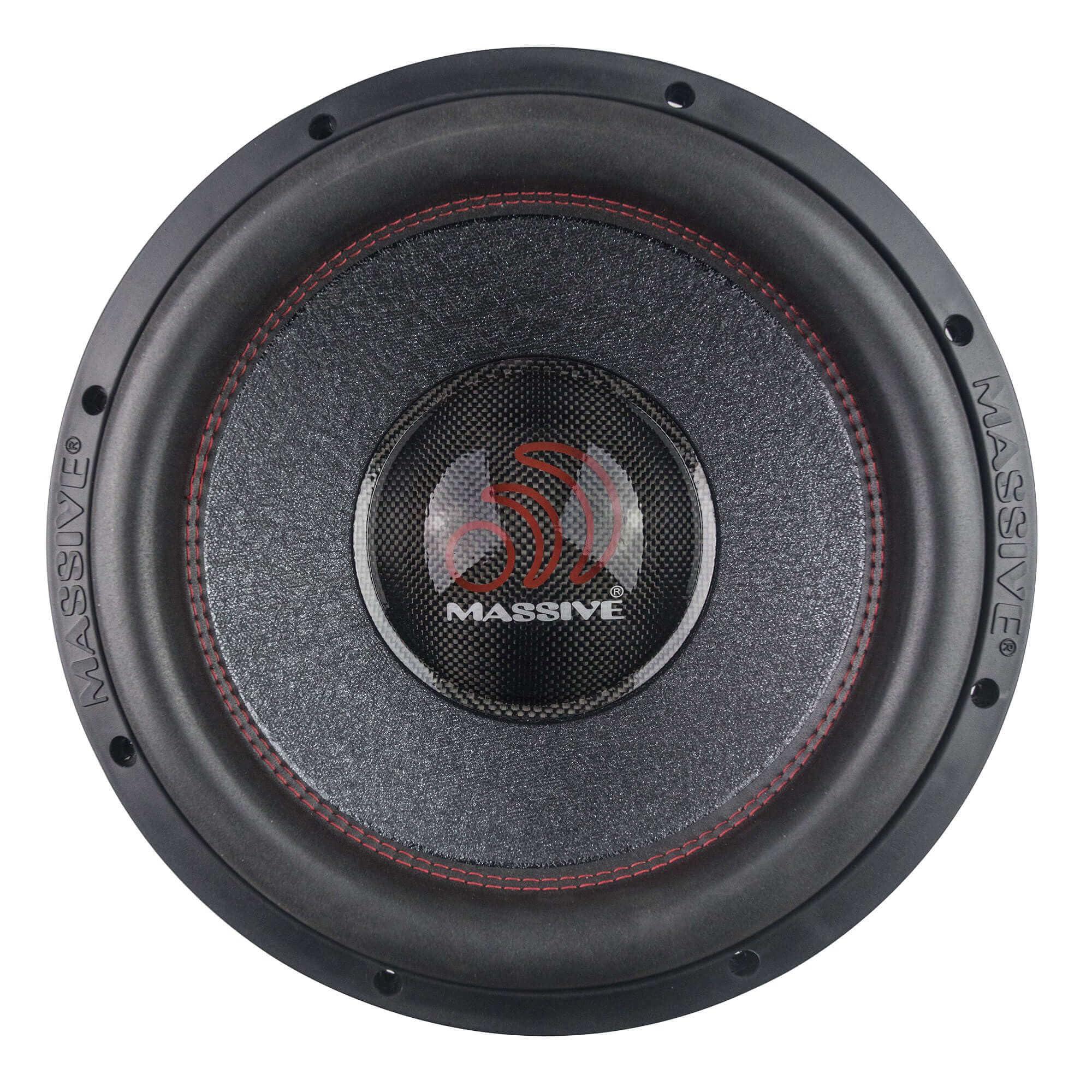 Massive Audio Massive Audio H122X 12-inch 2000 Watts RMS Dual 2 Ohm Mega Subwoofer Direct Input Wires Connection to 3" Voice Coil Reinforced Fiberglass Woven Dust