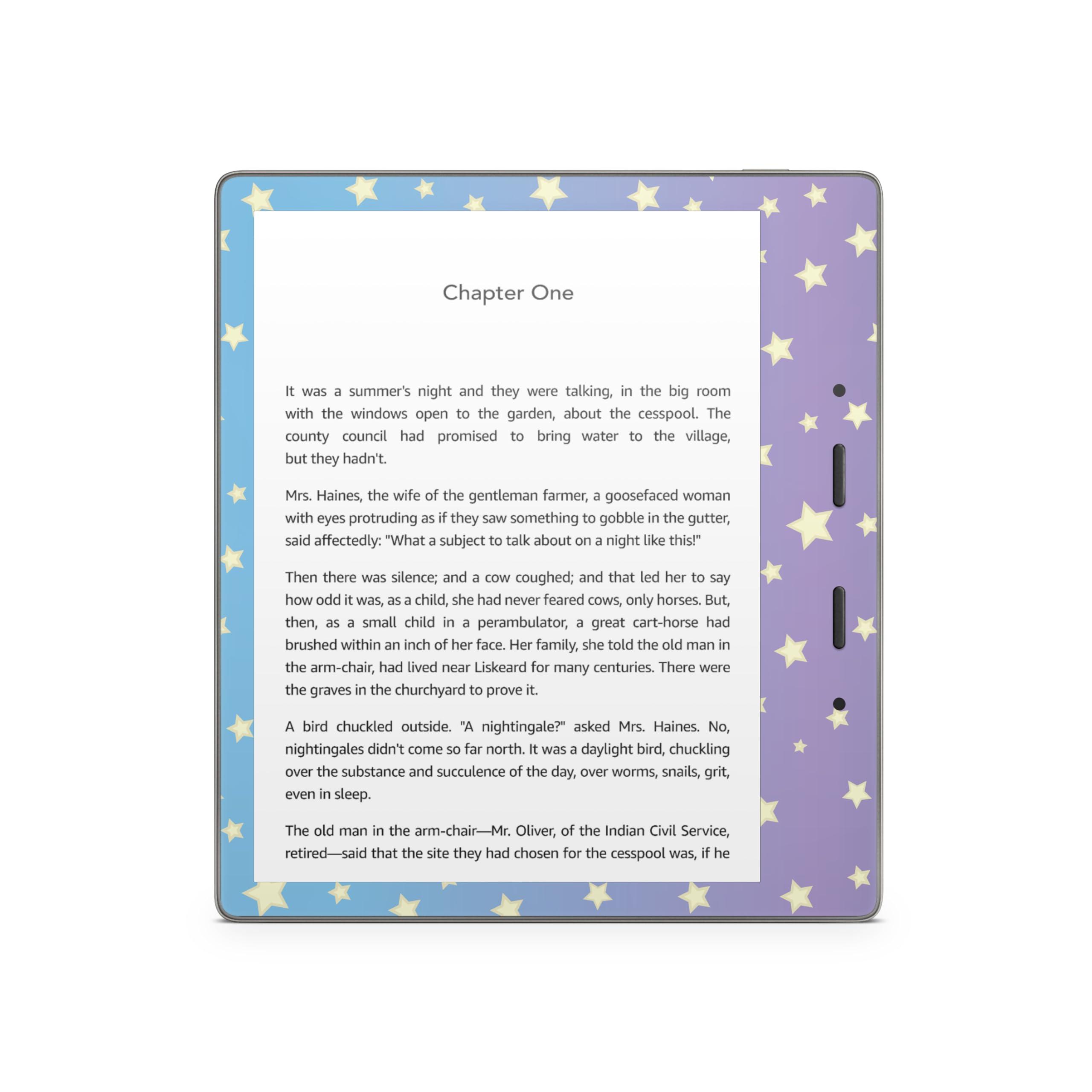 TACKY DESIGN Tacky Design Clouds Skin for Kindle Oasis Skin Decal, Purple Sky Moon Skin for Kindle Stickers, Premium Vinyl 3M Full Wrap for Kindle Skin Covers for (Kindle Oasis (10th Gen, 2019))