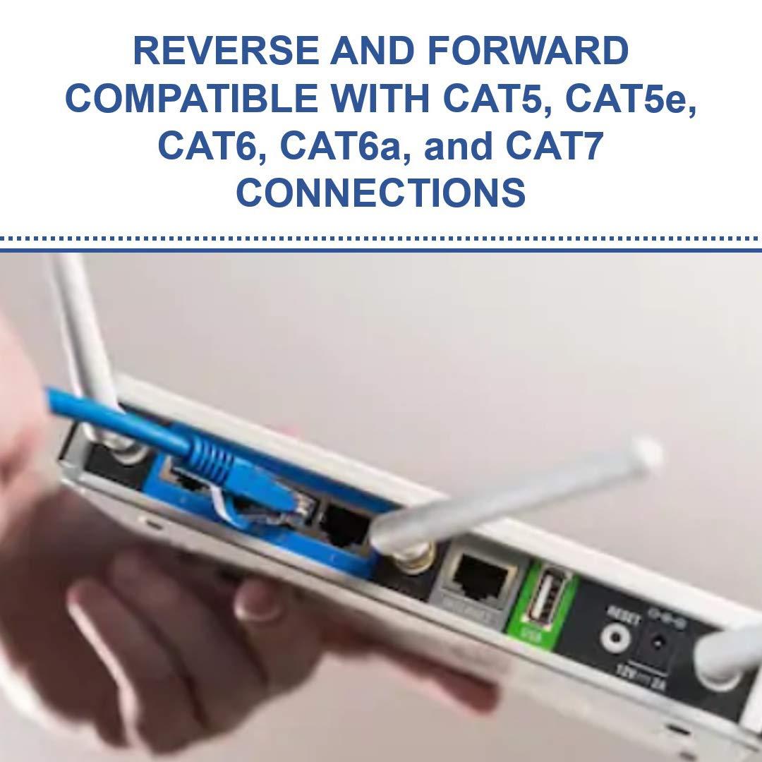 On-Q Legrand - OnQ Cat 6 Patch Cable, Data Cable for 10Gbps Ethernet Speed, Computer Networking Cord, Copper Cable, 50 Feet Long, Blue, AC3650BEV1