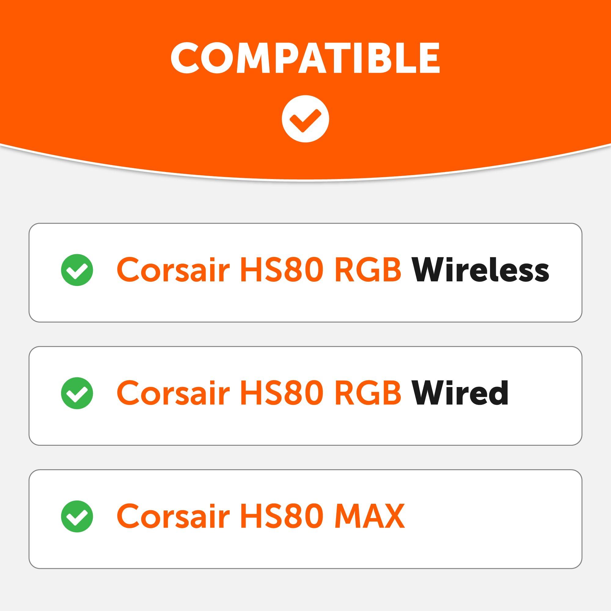 WC WC Freeze HS80 - Cooling Gel Earpads for Corsair HS80 RGB Wireless, Wired, & HS80 Max by Wicked Cushions - Elevate Comfort, Thickness & Sound Isolation for Epic Gaming Sessions | Red Camo