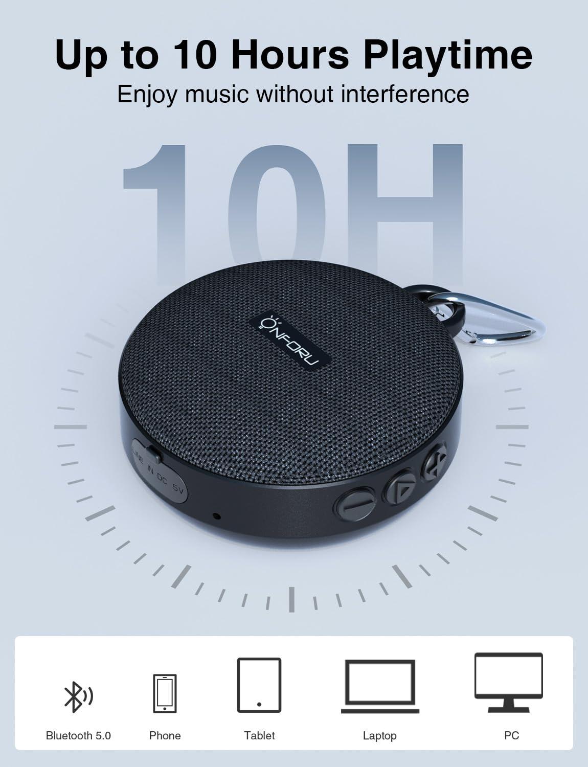 Onforu Onforu Portable Bluetooth Speaker for Bike, IP65 Waterproof & Dustproof Mini Outdoor Shower Travel Speaker, Bluetooth 5.0, Wireless Bicycle Speaker with Loud Sound for Riding, Ideal Gifts