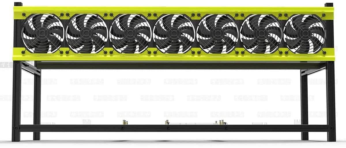 HLL HLL Professional 68 GPU Miner Mining Case Aluminum Frame Mining Rig for ETH ZECBitcoin Crypto Coin Currency Mining Veddha (V3D-8GPU+7FANS)