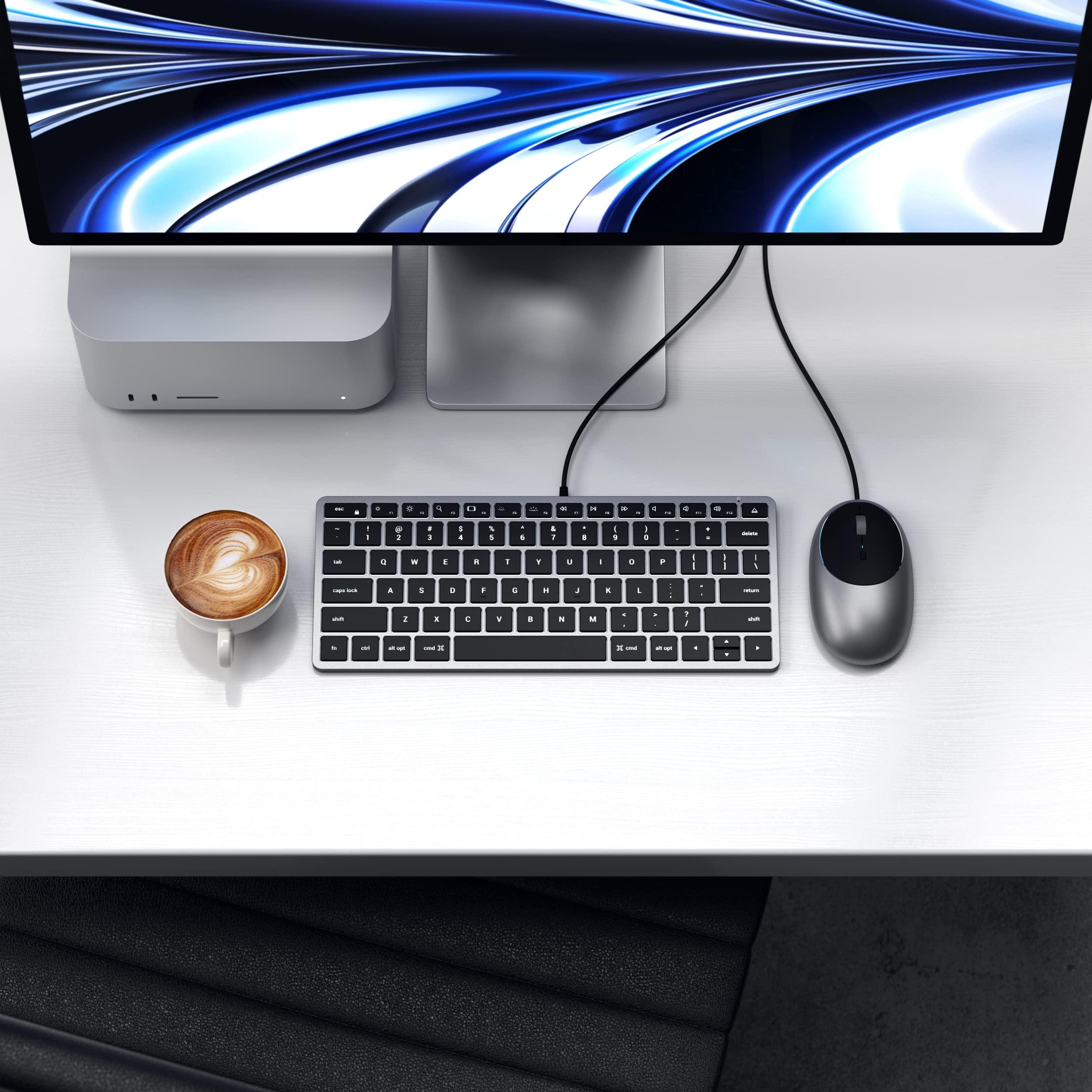 Satechi Satechi Slim W1 Wired Keyboard & Aluminum C1 Wired Mouse Bundle, USB C Connection, Backlit Keys, Adjustable DPI, for MacBook Pro/Air, iPad Pro/Air, iMac, Latops, Desktops, and Tablets