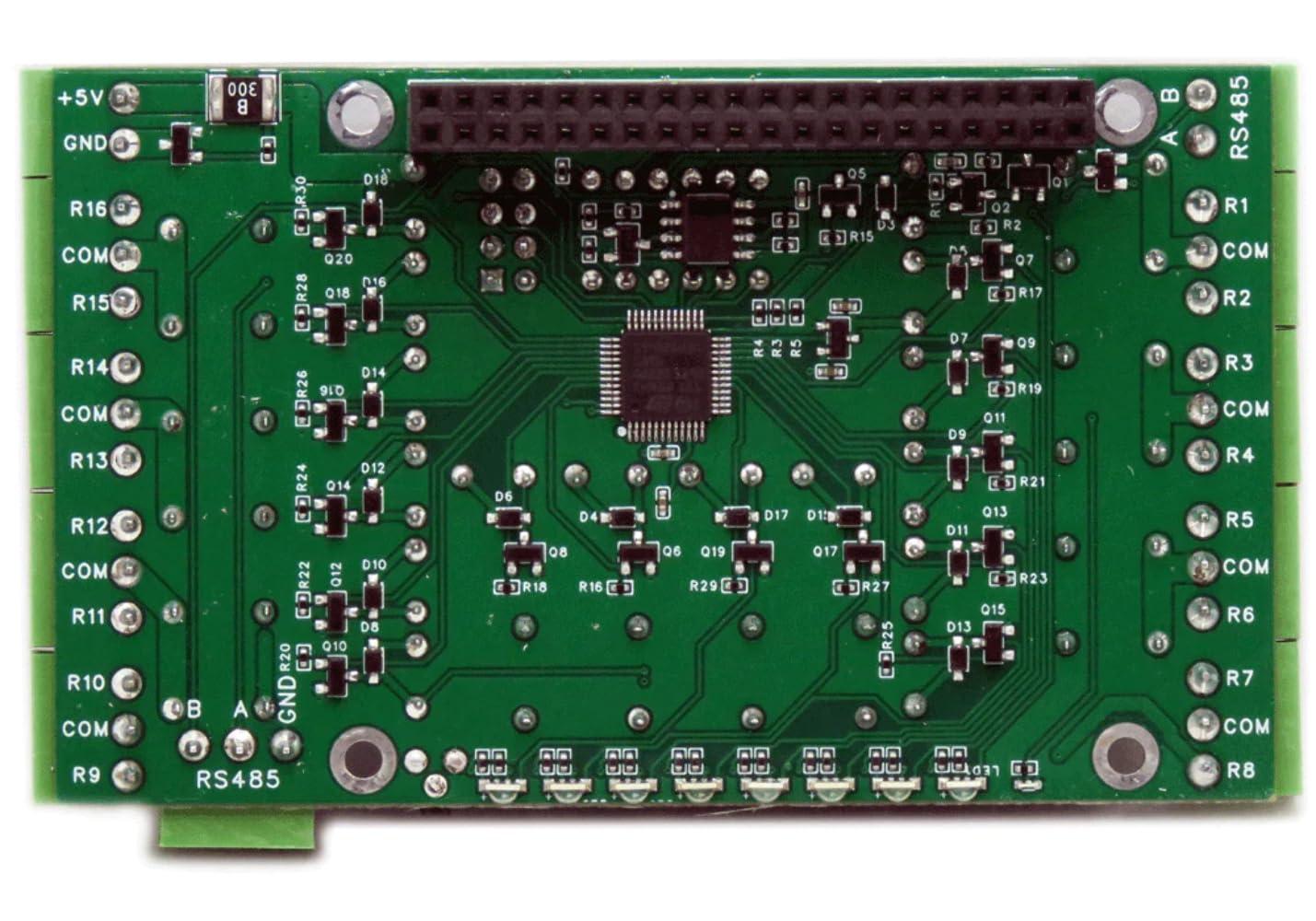 Sequent Microsystems Sixteen RELAYS 8-Layer Stackable HAT for Raspberry Pi