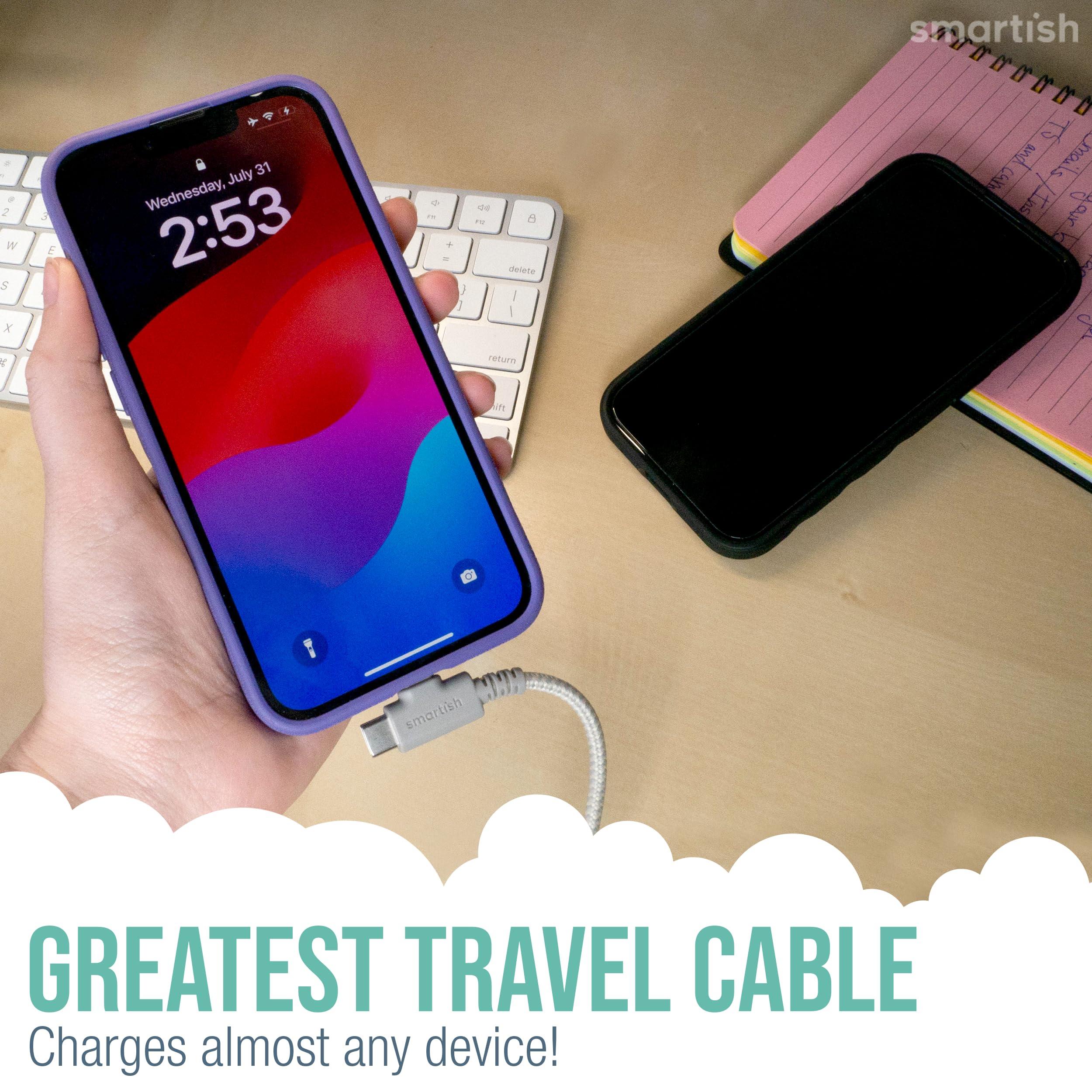 Smartish Smartish iPhone 16 Pro Max Wallet Case + USB C Lightning Cable Combo - 6 Foot Fabric Wrapped Fast Charging Cable + Hidden Card Slot Cover Compatible with Apple iPhone 16 Pro Max