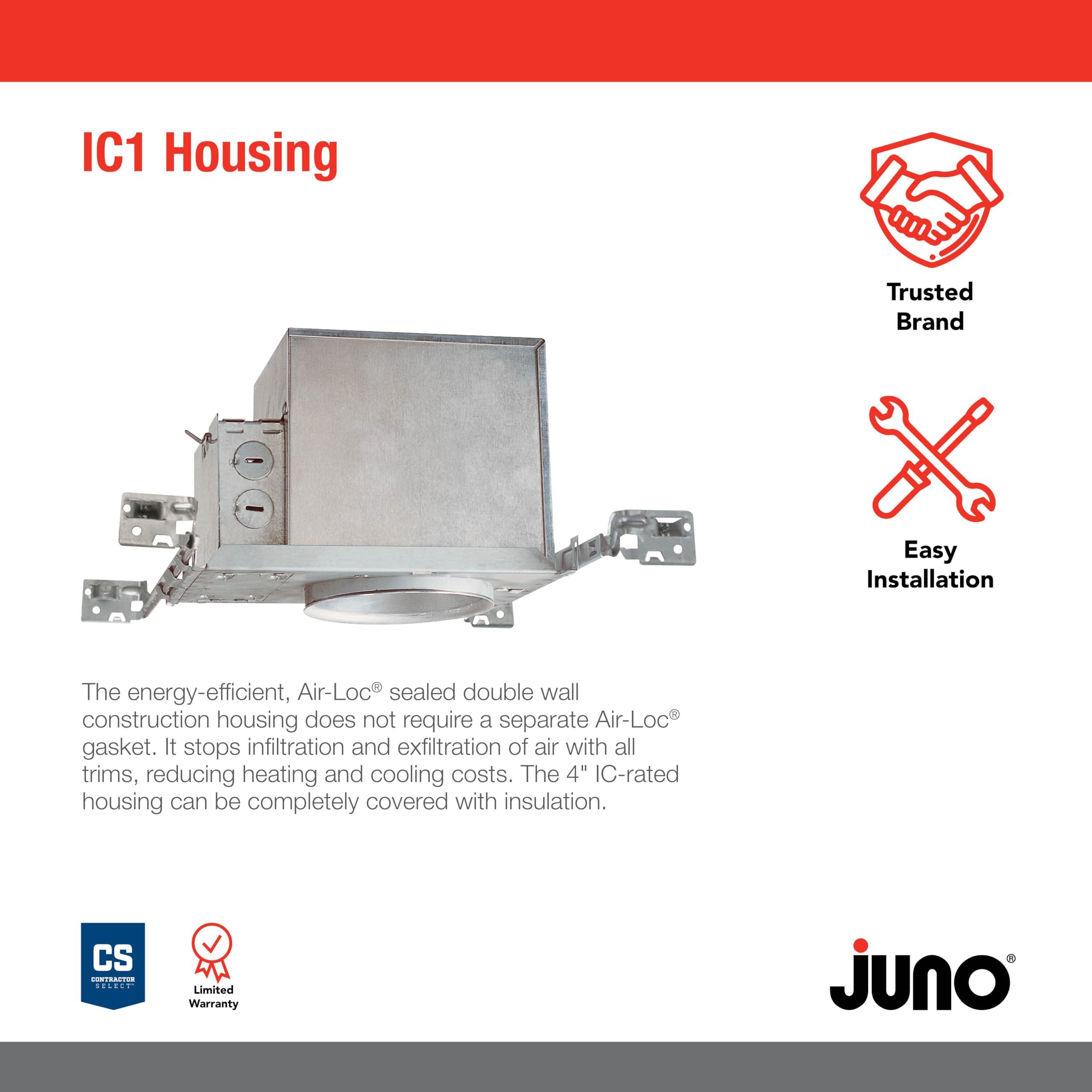 Juno Lighting Juno Lighting IC1 Contractor Select 4-Inch IC Rated New Construction Recessed Housing