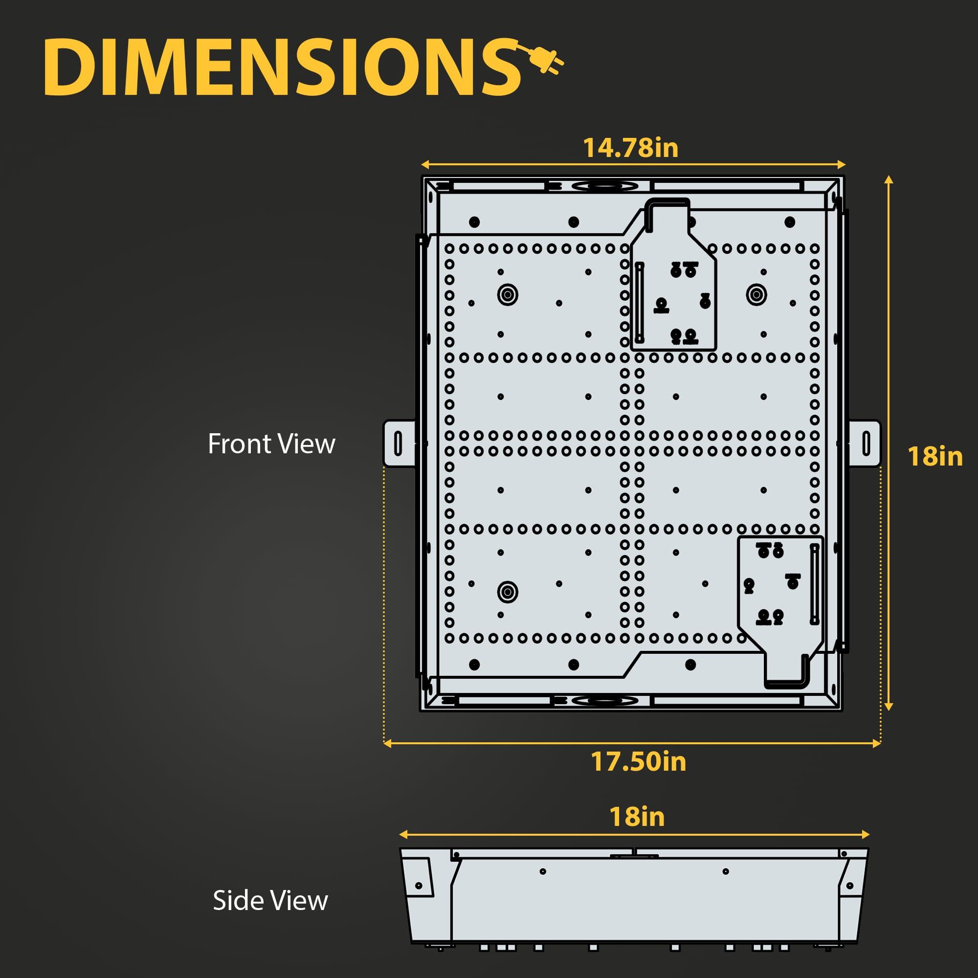 DATA COMM DataComm Electronics 45-8017-1 Multi-Functional Recessed Media Box For Seamless Home & Office Connectivity Solutions, In Wall Box, Hides TV Outlet & Cables (No Receptacle)