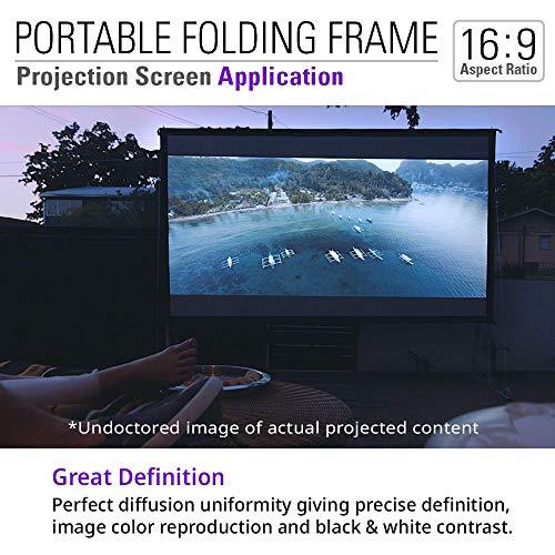 AKIA SCREENS Akia Screens 145 inch Portable Outdoor Projector Screen with Stand and Bag 16:9 8K 4K Ultra HD 3D Adjustable Height Foldable Projection Screen Silver for Movie Video Home Theater AK-OS145H1