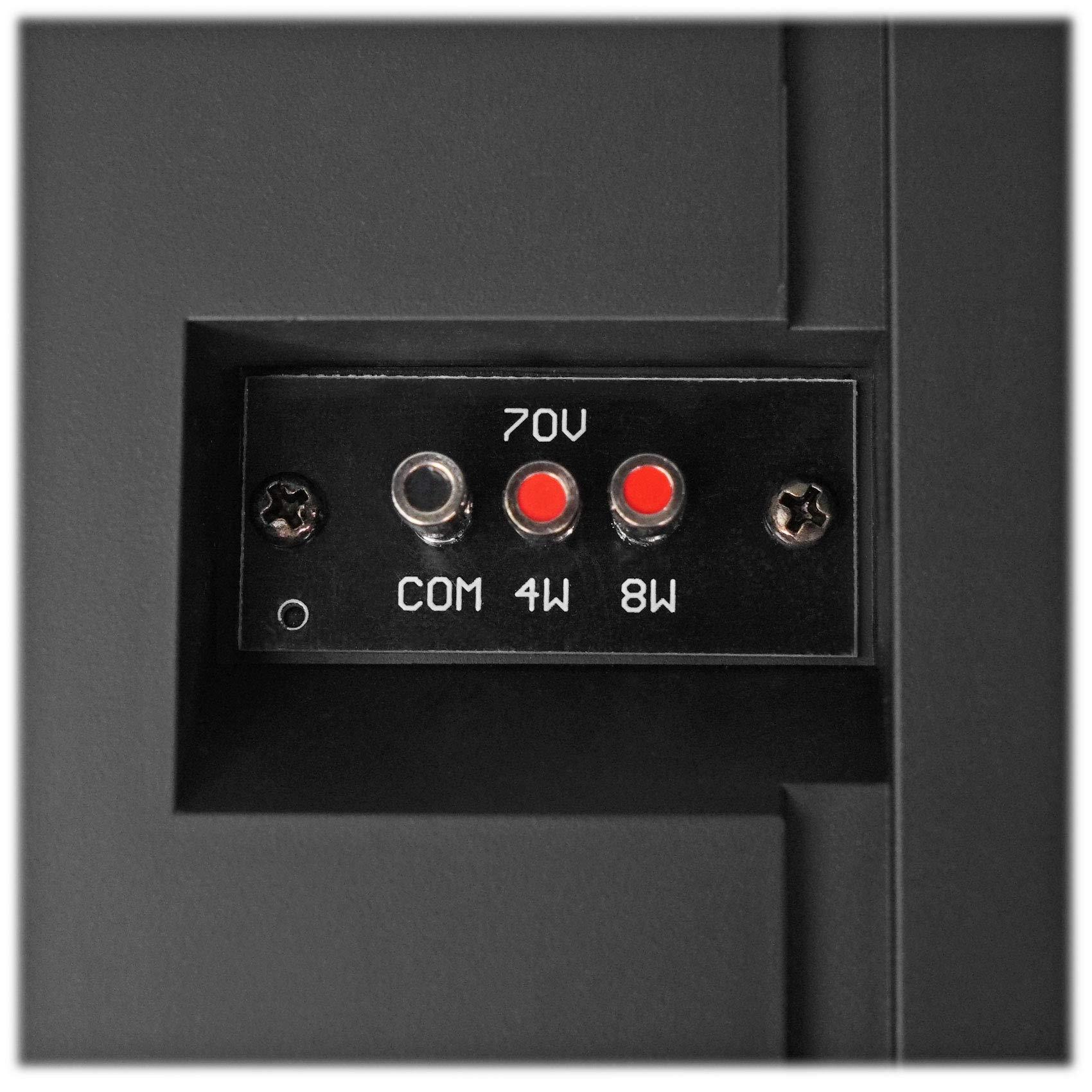 Rockville Rockville Pair Rock Slim 70B Black 5.25\" 70V Commercial Restaurant Wall Speakers