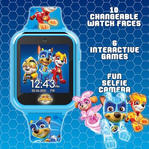 Accutime PAW Patrol Kids Smartwatch - Interactive Fun with 10 Watch Faces, Games, Camera, Alarm, Step Counter & More - Mighty Pups Theme for Boys and Girls - Fits Wrists 5.5'' to 8.0"