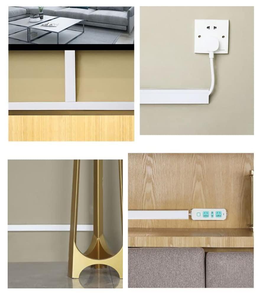 SRNSAEB SRNSAEB 3cm Wide Square Cord Cover Cable Hiders, Floor Corner Cable Management Kit, Protect Wires & Prevent Cable Trips, Easy to Install (Color : Black)