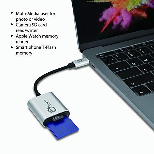 SIIG SIIG USB Type C 2-in-1 Card Reader for SD & Micro SD - Compact Aluminum Case - 5Gbps Data Transfer Rate - for MacBook Pro, Chromebook Pixel/Pixelbook, Samsung Galaxy S8, Other USB C Devices - Silver