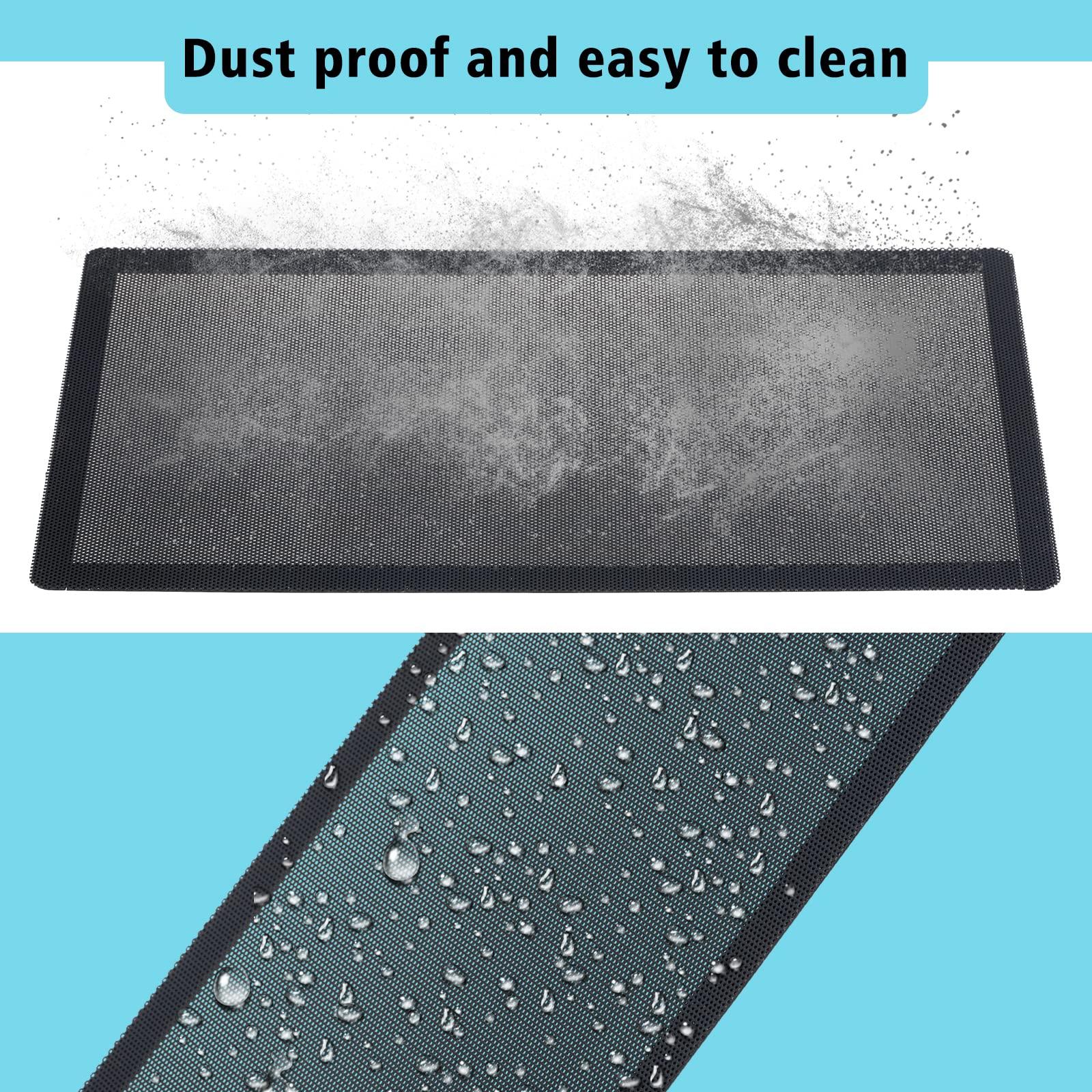 YSSHUI 360mm x 120mm PC Case Dust Mesh Filter [2 Pack], Magnetic Frame Computer Fan Dust Mesh PC Cooler Filter Dustproof PVC Cover Grills - Black