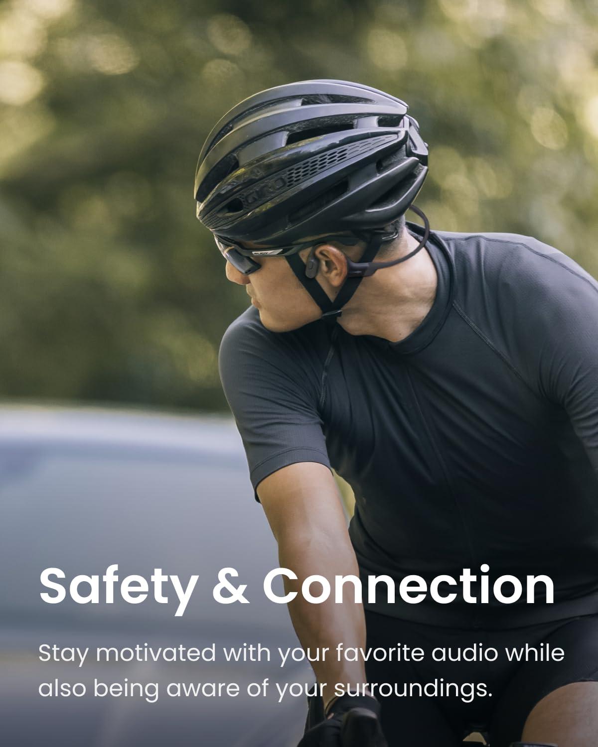 SHOKZ SHOKZ OpenRun (AfterShokz Aeropex) - Open-Ear Bluetooth Bone Conduction Sport Headphones - Sweat Resistant Wireless Earphones for Workouts and Running - Built-in Mic (Renewed)