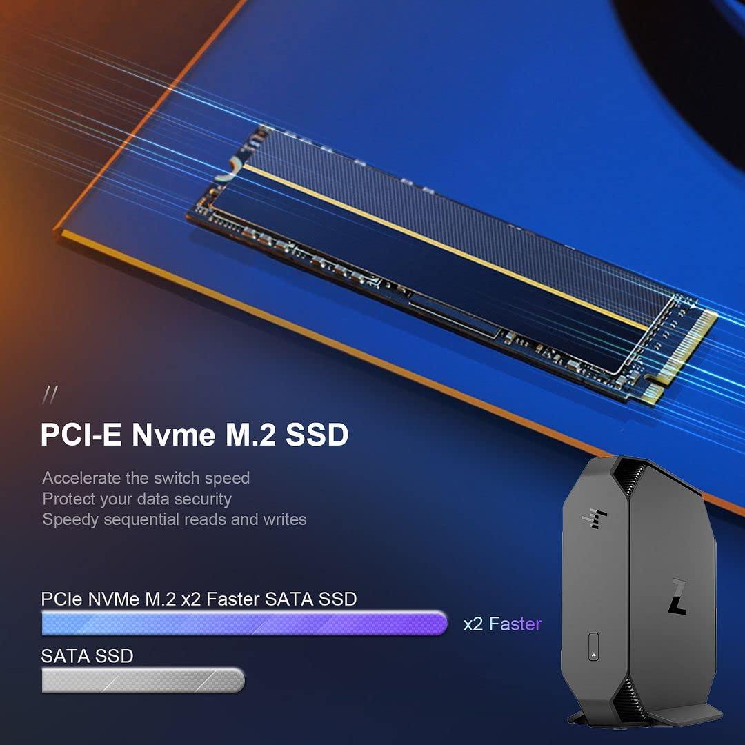 HP HP Z2 Mini G4 Workstation Desktop Micro PC,Core i7 Intel 8th Win 11 Tiny Computer ,32GB DDR4 Ram,1TB NVMe M.2 SSD + 1TB HDD,Built in Wifi,BT,DP,Wireless K&M,TJJ Mouse Pad (Renewed)